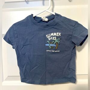 Zara Baby Blue Summer Days Turtle Short Sleeve T-shirt Size 4- 6 months